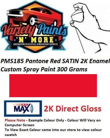 PMS185C Pantone Red SATIN Enamel Custom Spray Paint 300 Grams