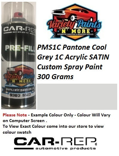 PMS1C PANTONE® Cool Grey 1C Acrylic SATIN Acrylic Custom Spray Paint 300 Grams