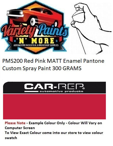 PMS200 Pantone® Red Pink MATT Enamel Custom Spray Paint 300 GRAMS