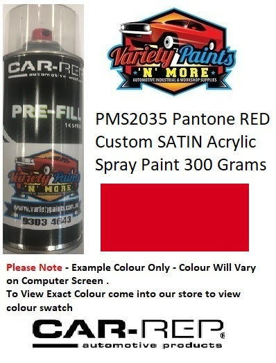 PMS2035 Pantone RED Custom SATIN Acrylic Spray Paint 300 Grams
