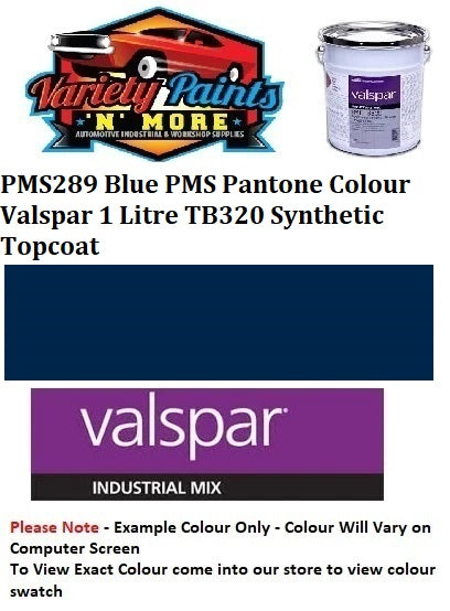 PMS289 Blue PMS Pantone Colour Valspar 1 Litre TB320 Synthetic Topcoat