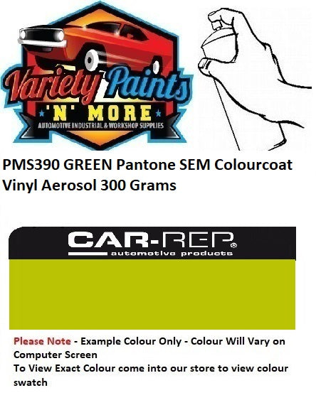 PMS390 GREEN Pantone SEM Colourcoat Vinyl Aerosol 300 Grams