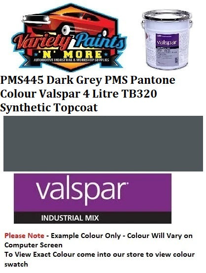 PMS445 Dark Grey PMS Pantone Colour Valspar 4 Litre TB320 Synthetic Topcoat
