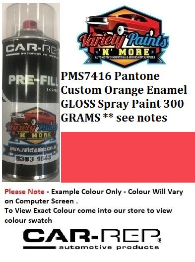 PMS7416 Pantone Custom Orange Enamel GLOSS Spray Paint 300 GRAMS ** see notes
