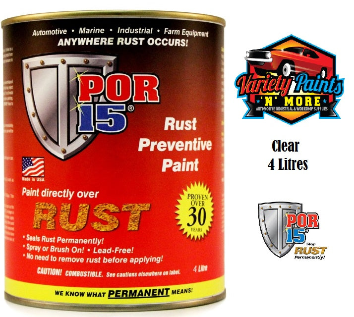 POR15 3.78 Litres Rust Preventative Paint Clear 45101