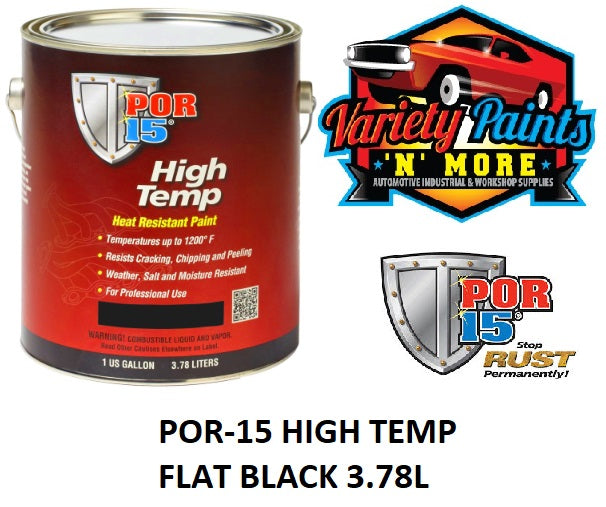 POR15 HIGH TEMP FLAT BLACK 3.78L 44101