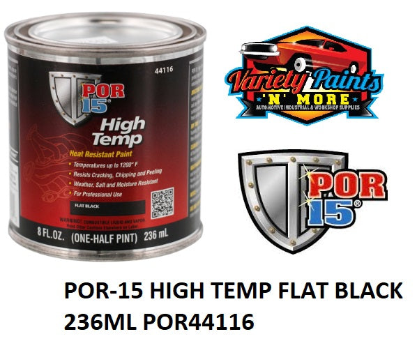 POR15 HIGH TEMP FLAT BLACK 236ML POR44116