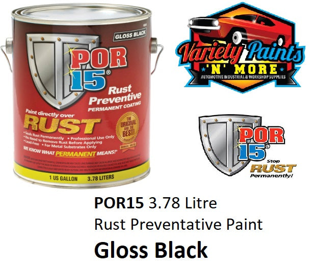 POR15 3.78 Litre Rust Preventative Paint Gloss Black 45001