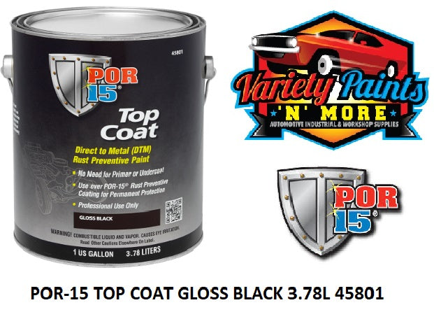 POR15 TOP COAT GLOSS BLACK 3.78L 45801