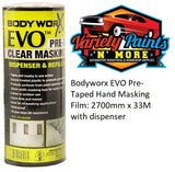 Bodyworx EVO Pre-Taped Hand Masking Film: 2700mm x 17M with Dispenser
