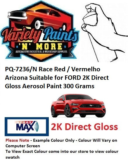 PQ-7236/N Race Red / Vermelho Arizona Suitable for FORD 2K Direct Gloss Aerosol Paint 300 Grams