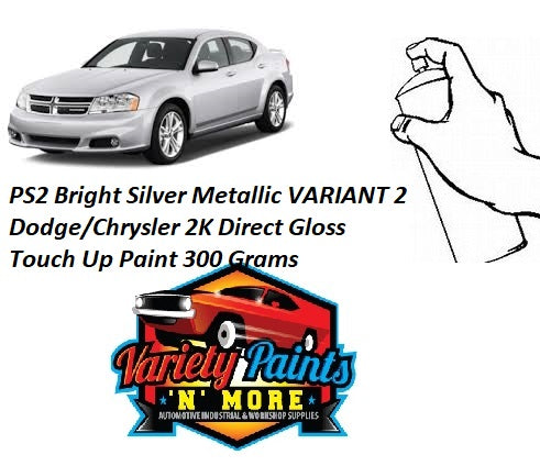 PS2 Bright Silver Metallic VARIANT 2  Dodge/Chrysler 2K Direct Gloss Touch Up Paint 300 Grams