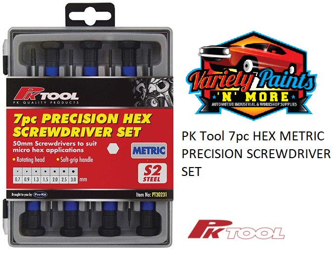 PKTool 7pc HEX METRIC PRECISION SCREWDRIVER SET