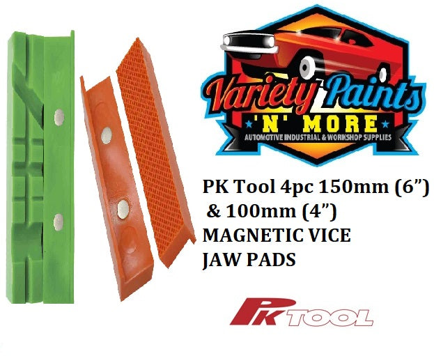 PKTool 4pc 150mm (6”) & 100mm (4”) MAGNETIC VICE JAW PADS