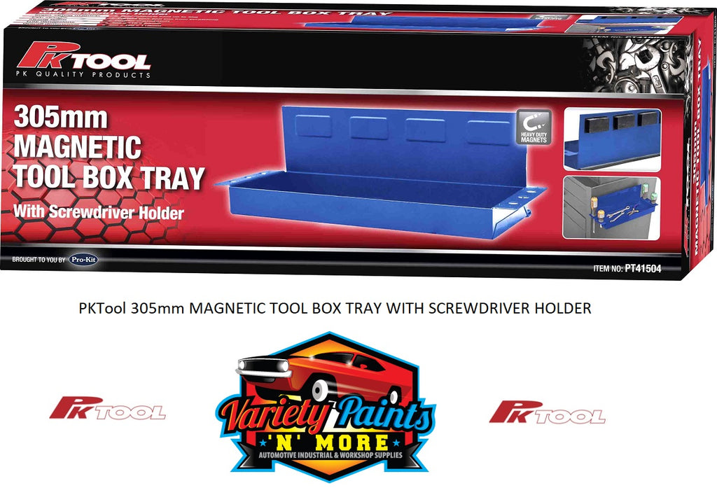 PKTool 305mm MAGNETIC TOOL BOX TRAY WITH SCREWDRIVER HOLDER