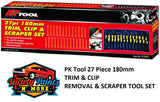 PKTool 27 Piece 180mm TRIM & CLIP REMOVAL & SCRAPER TOOL SET