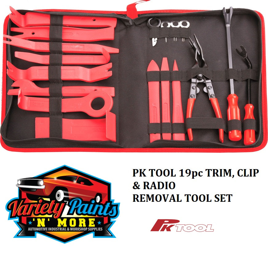 PKTool 19pc TRIM, CLIP & RADIO REMOVAL TOOL SET