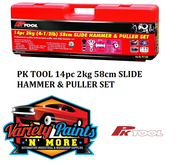 PKTool 14pc 2kg 58cm SLIDE HAMMER & PULLER SET