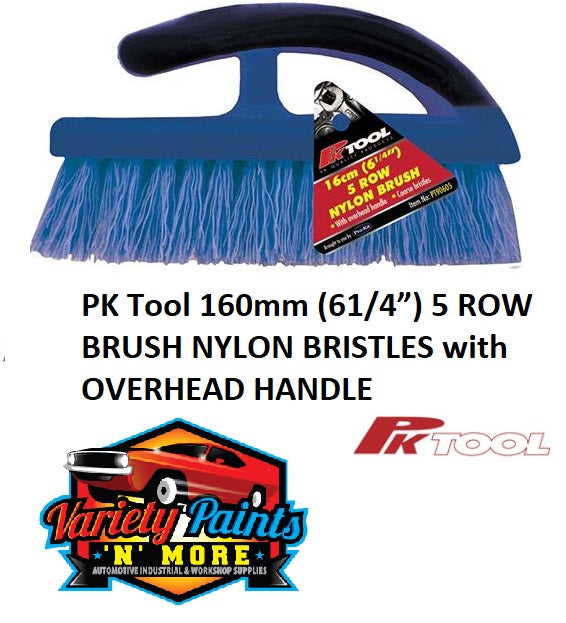 PKTool 160mm (61/4”) 5 ROW BRUSH NYLON BRISTLES with OVERHEAD HANDLE