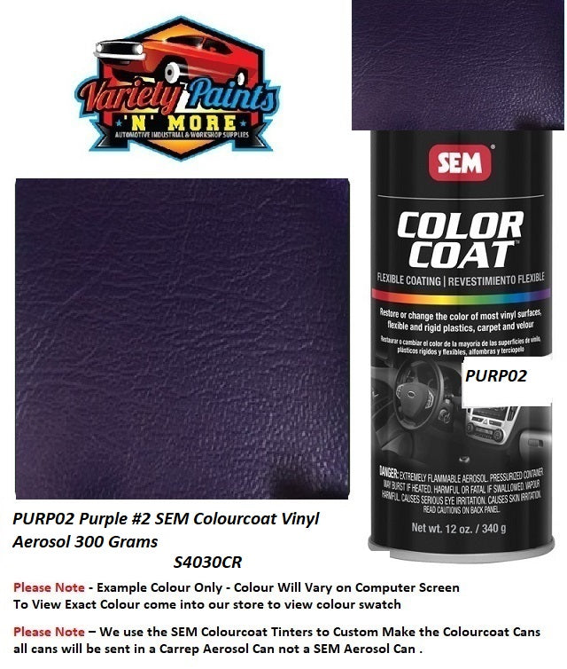 PURP02 Purple #2 SEM Colourcoat Vinyl Aerosol 300 Grams S4030CR