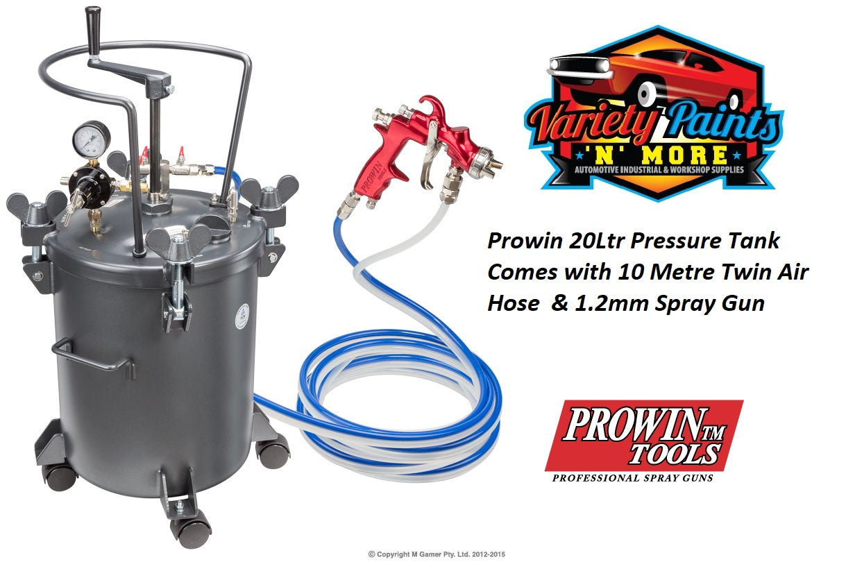 Prowin 20Ltr Pressure Tank Comes with 10mt hoses & 1.2mm Spray Gun 