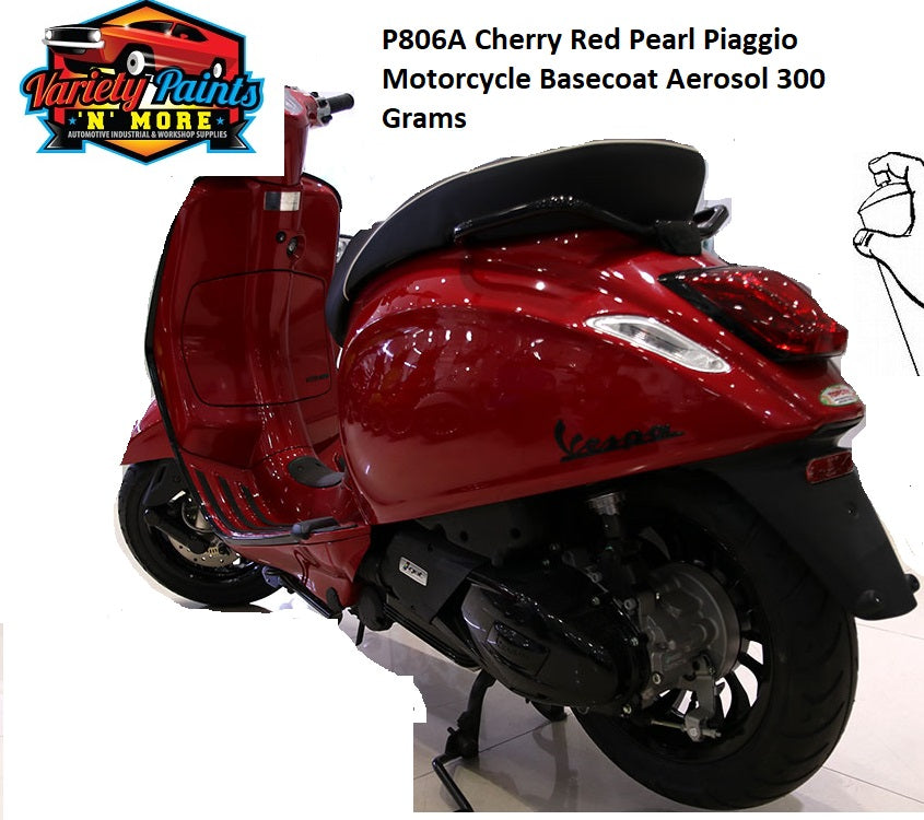 P806A Cherry Red Pearl Piaggio Motorcycle Basecoat Aerosol 300 Grams