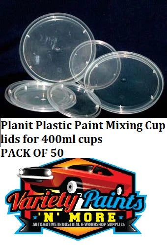 Planit Plastic Paint Mixing Cup lids for 400ml cups PACK OF 50