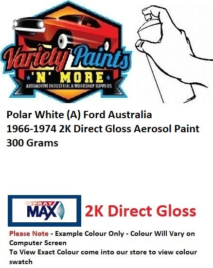 Polar White (A) Ford Australia 1966-1974 2K Direct Gloss Aerosol Paint 300 Grams