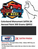 Colorbond Monument SATIN 2K Aerosol Paint 300 Grams Q8452