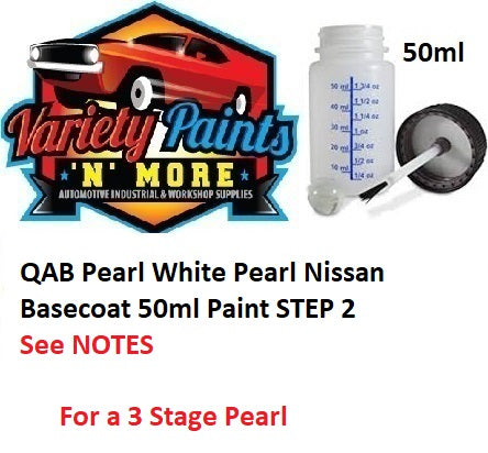 QAB Pearl White Pearl Nissan Basecoat 50ml Paint STEP 2 SEE NOTES*****