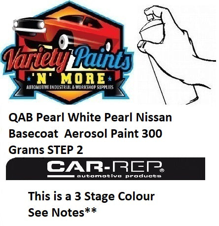 QAB Pearl White Pearl Nissan Basecoat  Aerosol Paint 300 Grams STEP 2