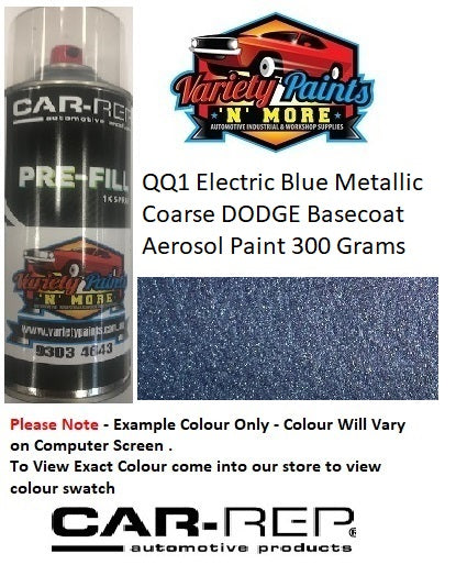 QQ1 Electric Blue Metallic Coarse DODGE Basecoat  Aerosol Paint 300 Grams