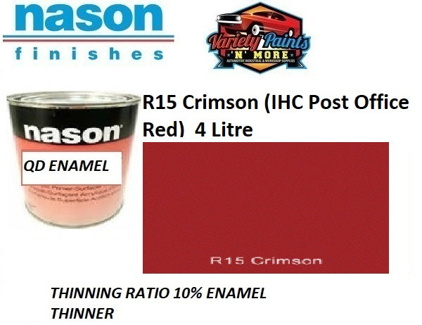 R15 Crimson (IHC Post Office Red)  4 Litre