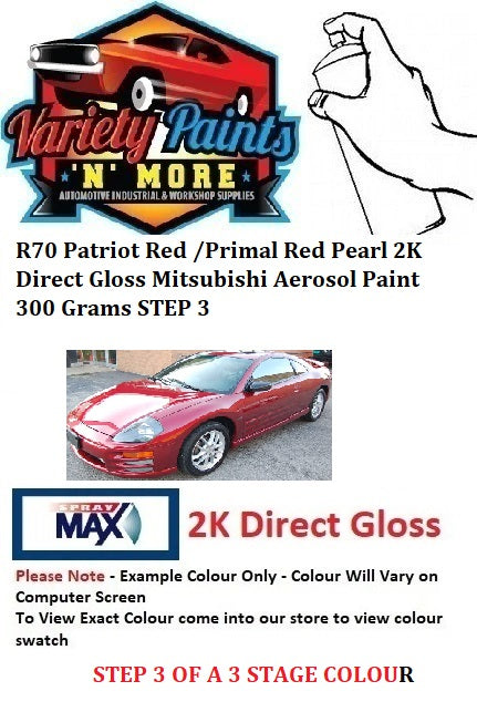 R70 Patriot Red /Primal Red Pearl 2K Direct Gloss Mitsubishi Aerosol Paint 300 Grams STEP 3