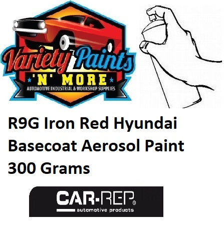R9G Iron Red Hyundai Basecoat Aerosol Paint 300 Grams