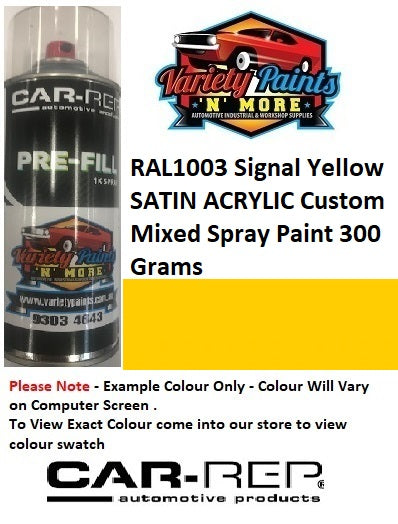 RAL1003 Signal Yellow SATIN ACRYLIC Custom Mixed Spray Paint 300 Grams