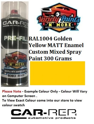 RAL1004 Golden Yellow MATT Enamel Custom Mixed Spray Paint 300 Grams