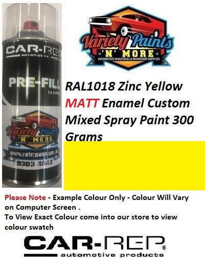 RAL1018 Zinc Yellow MATT Enamel Custom Mixed Spray Paint 300 Grams