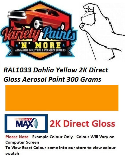RAL1033 Dahlia Yellow 2K Direct Gloss Aerosol Paint 300 Grams 2IS 64A