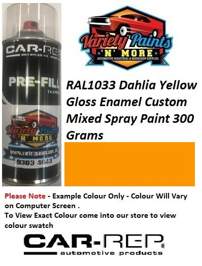 RAL1033 Dahlia Yellow Gloss Enamel Custom Mixed Spray Paint 300 Grams 