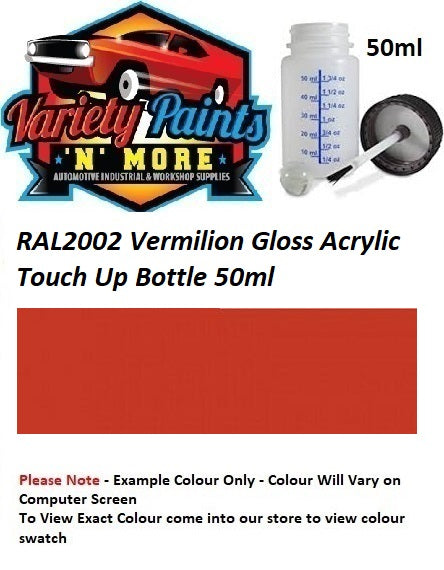 RAL2002 Vermilion Gloss Acrylic Touch Up Bottle 50ml