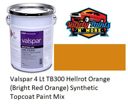 RAL2008 Valspar 4 Litre TB300 Hellrot Orange (Bright Red Orange) Synthetic Topcoat Paint Mix
