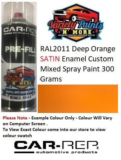 RAL2011 Deep Orange SATIN Enamel Custom Mixed Spray Paint 300 Grams