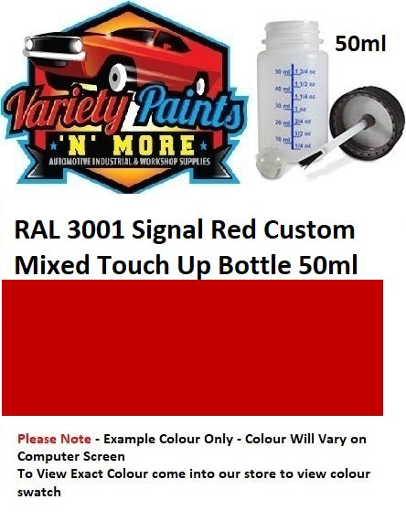 RAL3001 Signal Red Gloss Enamel Custom Mixed Touch Up Bottle 50ml