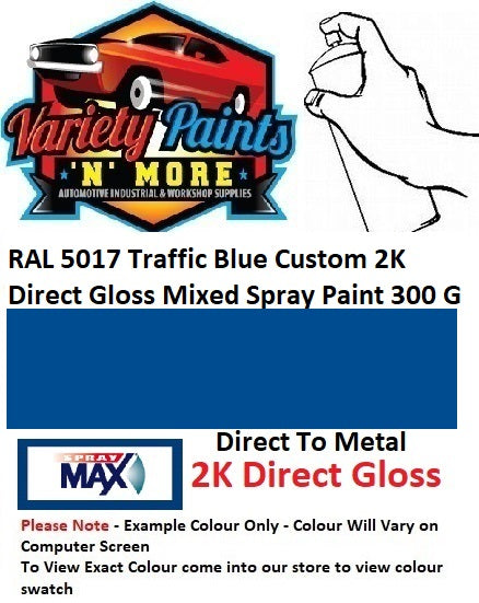 RAL5017 Traffic Blue Custom 2K Direct Gloss Mixed Spray Paint 300 Grams