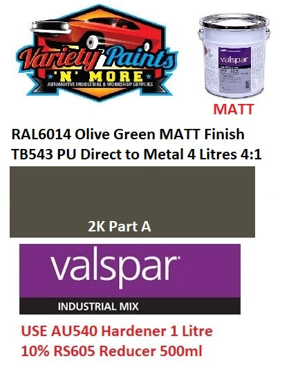 RAL6014 Olive Green Custom Mixed Enamel Spray Paint 4 Litres MATT