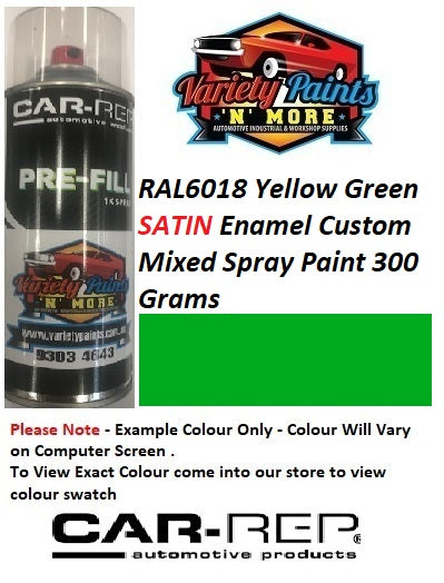 RAL6018 Yellow Green SATIN Enamel Custom Mixed Spray Paint 300 Grams