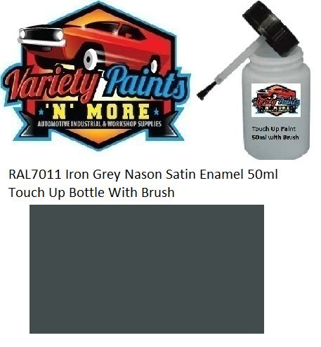RAL7011 Iron Grey Nason Satin Enamel 50ml Touch Up Bottle With Brush