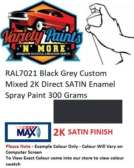 RAL7021 Black Grey Custom Mixed 2K Direct SATIN Enamel Spray Paint 300 Grams