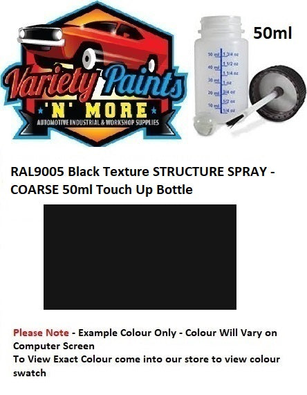 RAL9005 Black Texture STRUCTURE SPRAY - COARSE 50ml Touch Up Bottle